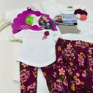 Dollie & Me White Quilted Top with Floral Accents